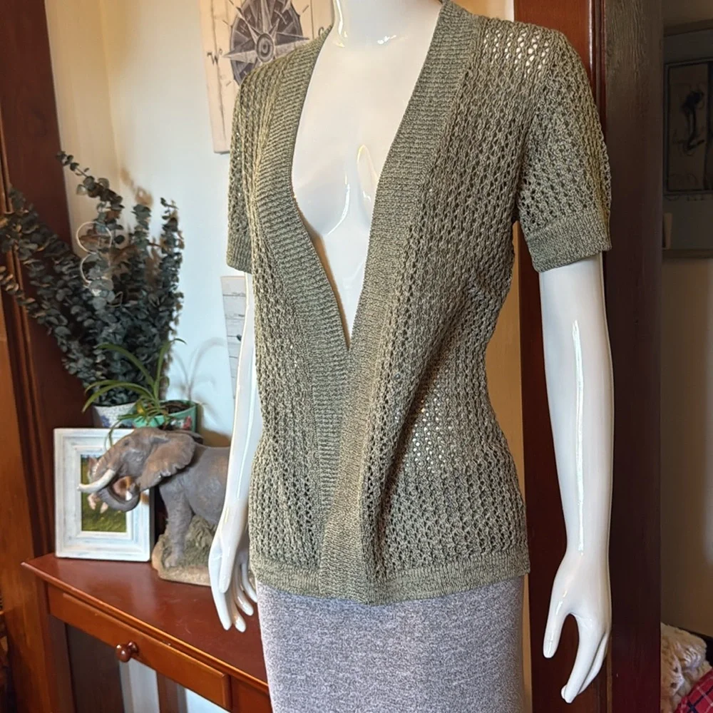 NWT northern reflections size small Olive Green Open Knit Women's Sweater - Picture 2 of 5